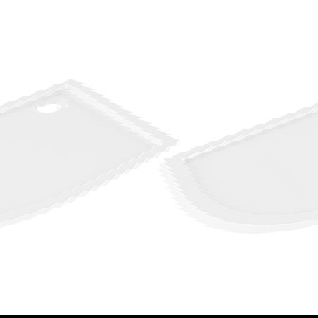 Mexen Flow полукръгъл плосък 90 x 90 cm, бял гланц - 46Q109090