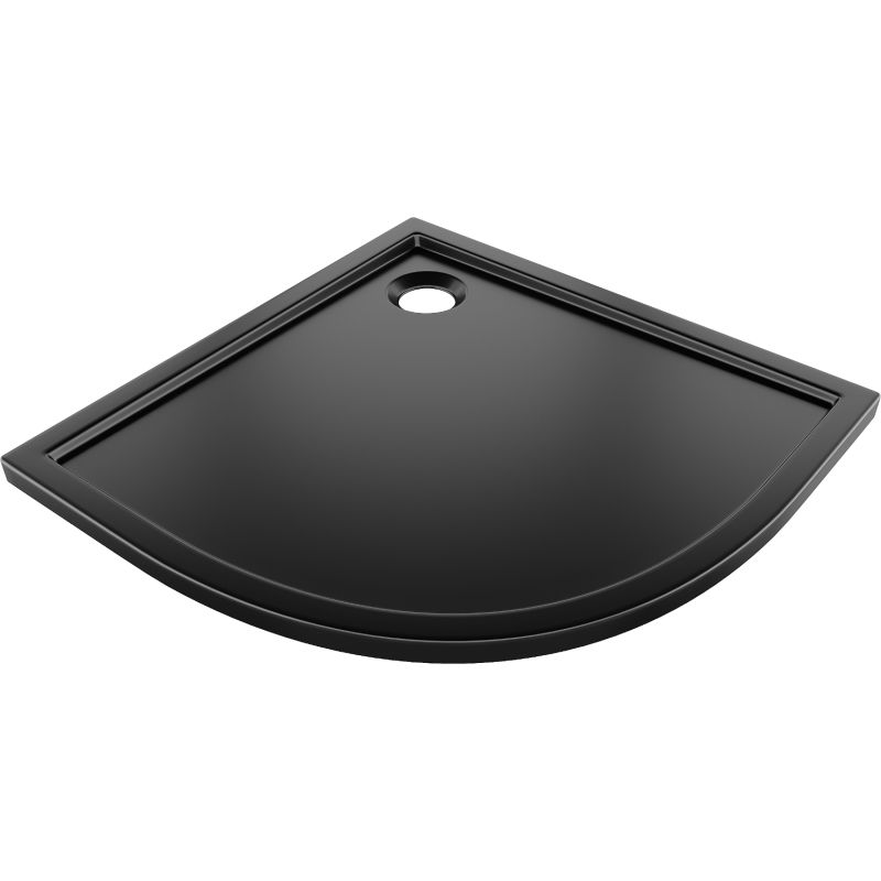 Mexen Flow полукръгъл тънък поддушов корита 80 x 80 cm, черен мат - 46Q708080