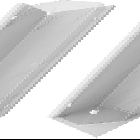 Mexen Lunar петоъгълна душ кабина с лява врата 100 x 80 см, прозрачна, бяла - 831-100L-080P-20-00-L