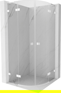 Mexen Lunar L полукръгла душ кабина 80 x 80 см, прозрачна, бяла - 833L-080L-080P-20-00