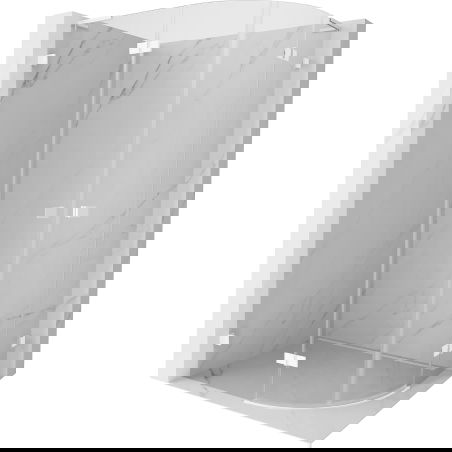 Mexen Lunar L полукръгла душ кабина с ляво отваряне 90 x 70 см, прозрачна, бяла