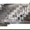 Mexen Lunar L полукръгла душ кабина с леви врати 90 x 80 см, прозрачна, бяла - 833L-090L-080P-20-00