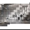 Mexen Lunar L полукръгла душ кабина с леви врати 90 x 80 см, прозрачна, бяла - 833L-090L-080P-20-00