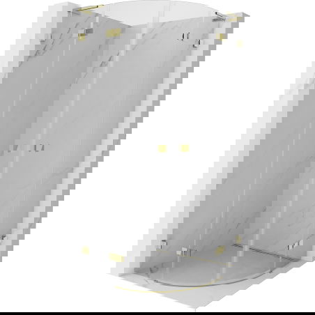 Mexen Lunar L полукръгла душ кабина с отварящи се врати 80 x 80 см, прозрачна, златна - 833L-080L-080P-50-00