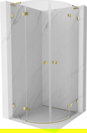Mexen Lunar L душ кабина полуокръгла с окачени врати 80 x 80 cm, прозрачна, златна - 833L-080L-080P-50-00