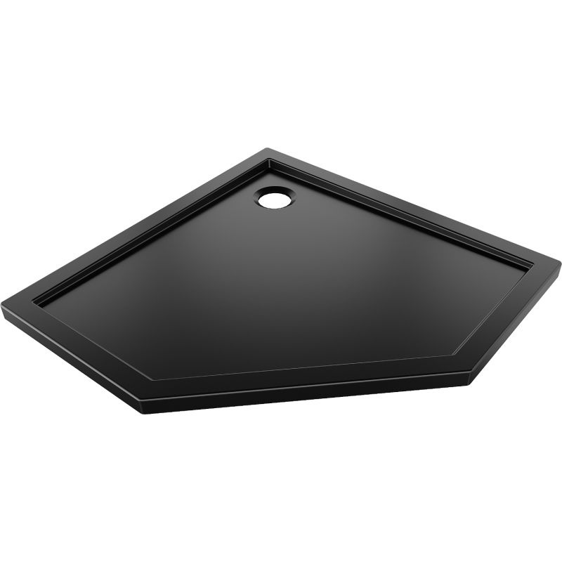Mexen Flow петоъгълен тънък поддушов 100 x 100 cm, черен мат - 46P701010