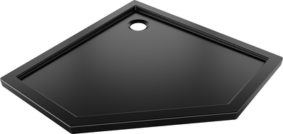 Mexen Flow петоъгълен тънък поддушов 100 x 100 cm, черен мат - 46P701010