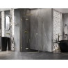 Mexen Lunar петстенна сгъваема лява душ кабина 80 x 80 см, прозрачна, златна