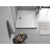 Правоъгълна тънка душ кабина Mexen Flow 100 x 90 см, бял гланц - 46R109010