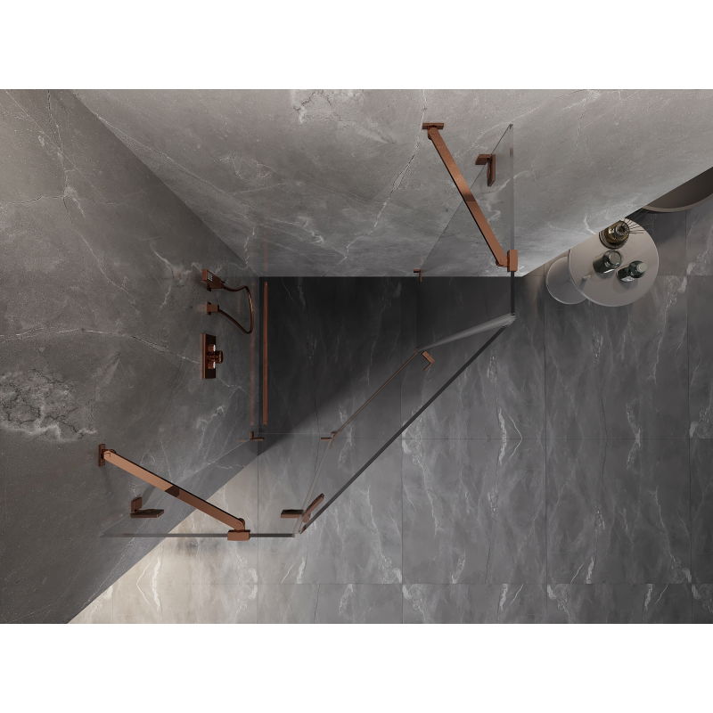 Mexen Lunar петоъгълна душ кабина с отваряща се вляво 80 x 80 см, прозрачна,