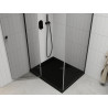 Mexen Roma отваряема душ кабина 100 x 80 см, прозрачна, черна + корито Flat, черно