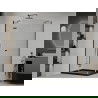 Mexen Roma душ кабина отваряема 120 x 80 см, прозрачен, черен + вана Flat, черна - 854-120-080-70-00-4070B