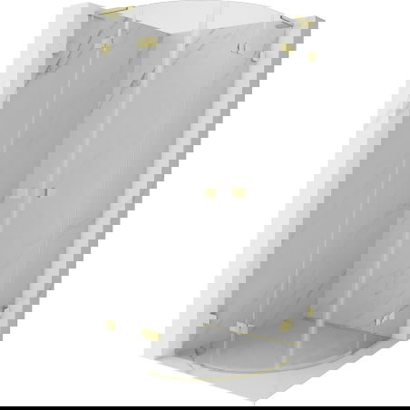 Mexen Lunar L душ кабина полукръгла с отваряеми врати 100 x 100 см, прозрачна, злато четкано - 833L-100L-100P-55-00