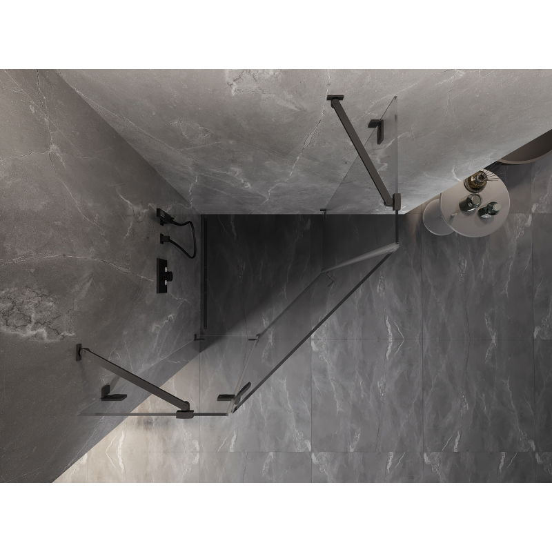 Mexen Lunar петоъгълна душ кабина с ляво отваряне 100 x 100 cm, прозрачна,