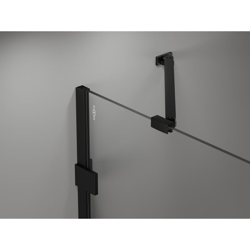 Mexen Lunar петстенна душ кабина лява 90 x 80 cm, прозрачна, черна - 831-090L-080P-70-00-L