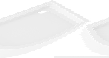 Mexen Flow+ полукръгъл поддушово корито 90 x 90 см, бял гланц - 46Q109090H