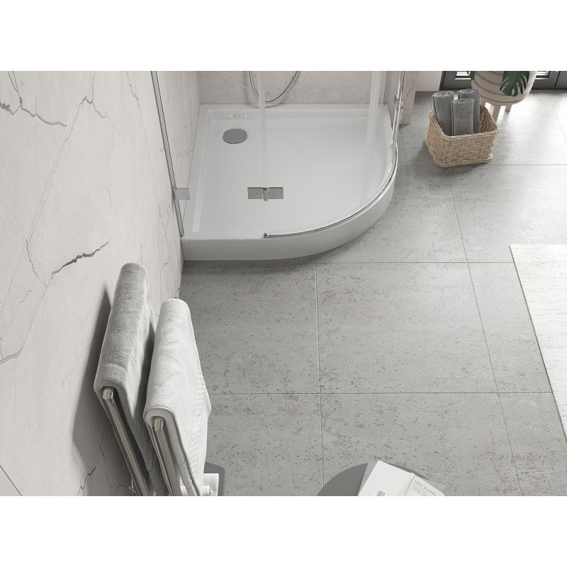 Mexen Flow+ полукръгъл поддушово корито 90 x 90 см, бял гланц - 46Q109090H