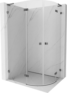 Mexen Lunar L полукръгла душ кабина лява 90 x 80 cm, прозрачна, четка пистолетно сиво - 833L-090L-080P-66-00