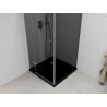 Mexen Roma навесна душ кабина 80 х 80 см, графит, хром + плитка Flat, черен