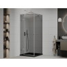 Mexen Roma навесна душ кабина 80 х 80 см, графит, хром + плитка Flat, черен
