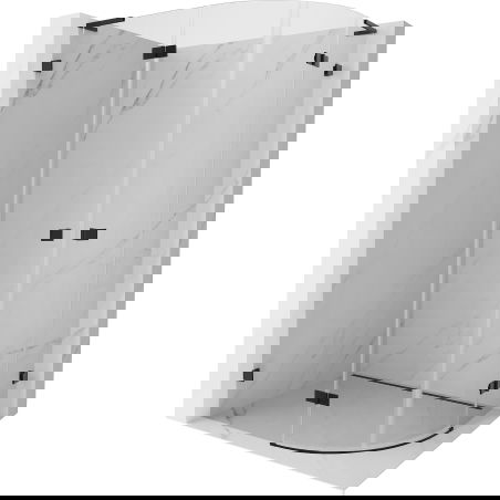 Mexen Lunar L крива душ кабина с лява врата 100 x 90 см, прозрачна, черна - 833L-100L-090P-70-00