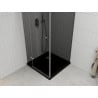 Mexen Roma душ кабина сгъваема 90 x 90 см, графит, хром + подложка Flat, черна - 854-090-090-01-40-4070