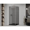 Mexen Roma душ кабина сгъваема 90 x 90 см, графит, хром + подложка Flat, черна - 854-090-090-01-40-4070