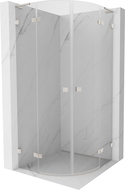Mexen Lunar L полукръгла душ кабина с врата 80 x 80 см, прозрачна, никел матиран - 833L-080L-080P-97-00