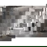Mexen Lunar L полукръгла лява душ кабина 90 x 80 см, прозрачна, матов никел - 833L-090L-080P-97-00