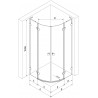 Mexen Lunar L душ кабина полукръгла с отваряемо ляво крило 100 x 90 см,