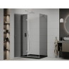 Mexen Roma отваряема душ кабина 120 x 90 см, графит, хром + поддушова плоча Flat,