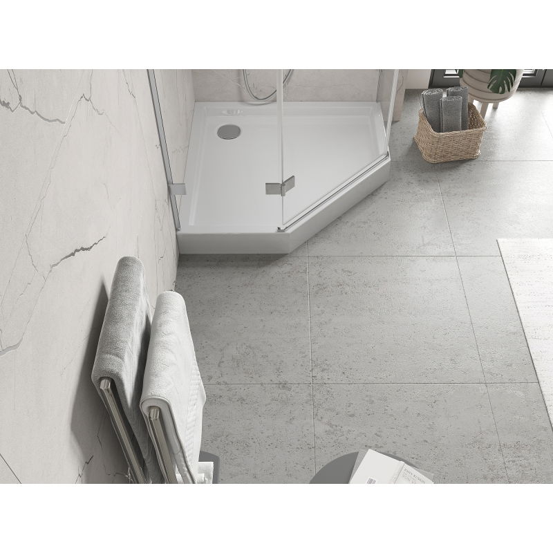 Mexen Flow+ петоъгълен душов поддушник 80 x 80 см, бял блясък - 46P108080H