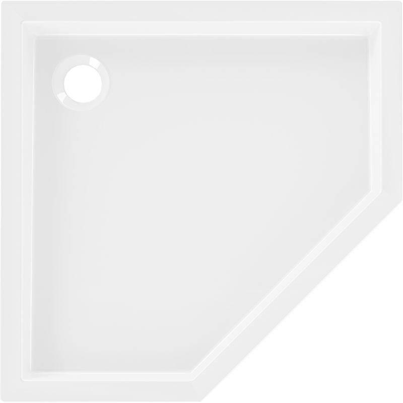 Mexen Flow+ петстенен поддушник 90 x 90 cm, бял гланц - 46P109090H