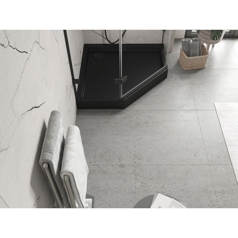 Mexen Flow+ петоъгълно душово корито 80 x 80 см, черен мат - 46P708080H