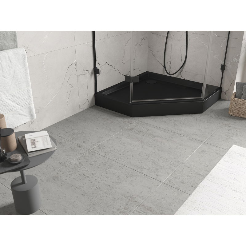 Mexen Flow+ петостранен поддушов корито 90 x 90 см, черен мат - 46P709090H