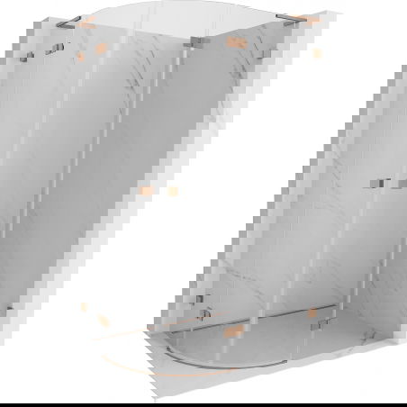 Mexen Lunar L полукръгла душ кабина, дясна 100 x 90 см, прозрачна, матирана мед - 833L-100P-090L-65-00