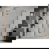 Mexen Рома душ кабина на hinges 80 x 90 см, прозрачен, черен + Flat под, бял - 854-080-090-70-00-4010B