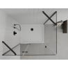 Mexen Roma душ кабина с врата на панти 80 x 90 см, прозрачна, черна + корито Flat, бяло - 854-080-090-70-00-4010B