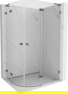 Mexen Lunar L полукръгла душ кабина с врата 100 x 70 см, прозрачна, gun metal - 833L-100P-070L-95-00