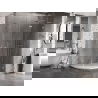 Mexen Lunar L полукръгла душ кабина с отваряща се дясна врата 90 x 80 см, прозрачна, четкан никел - 833L-090P-080L-97-00