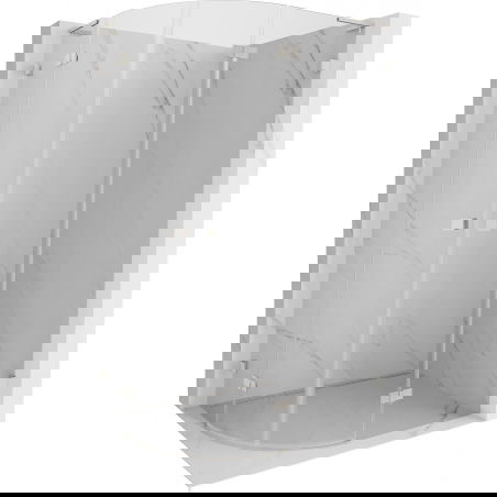 Mexen Lunar L полукръгла душ кабина с десен панти 100 x 70 см, прозрачен, четкан никел - 833L-100P-070L-97-00