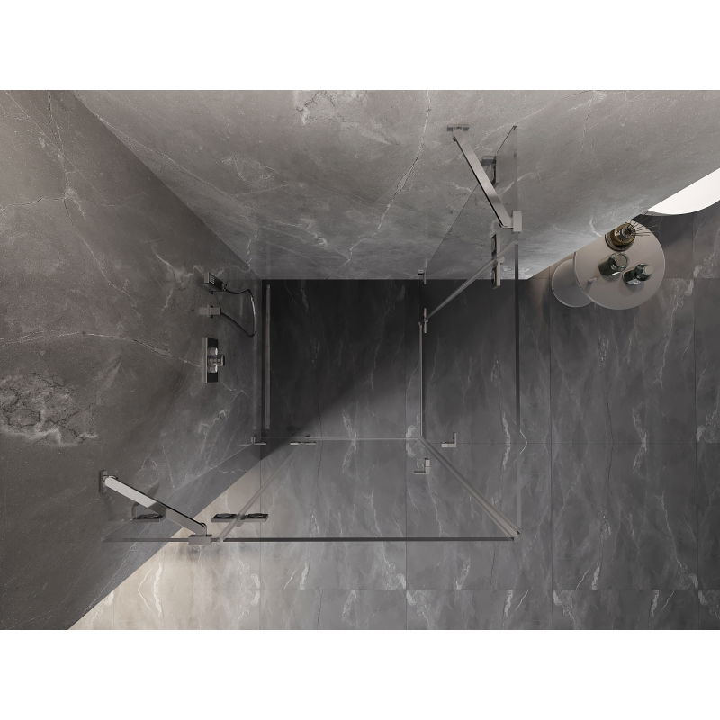 Mexen Lunar Duo душ кабина с врати 110 x 110 см, прозрачна, хром - 834-110L-110P-01-00