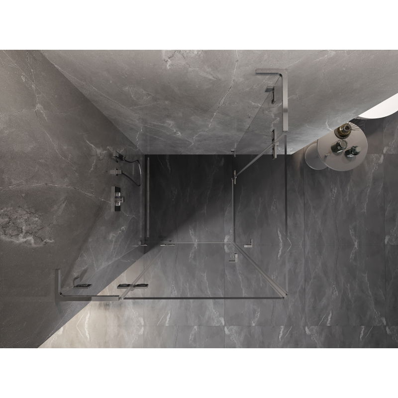 Mexen Lunar L Duo душ кабина с отваряне 95 x 95 см, прозрачна, хром - 834L-095L-095P-01-00