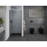 Mexen Pretoria отворящи се душ врати 90 см, прозрачни, черни - 852-090-000-70-00