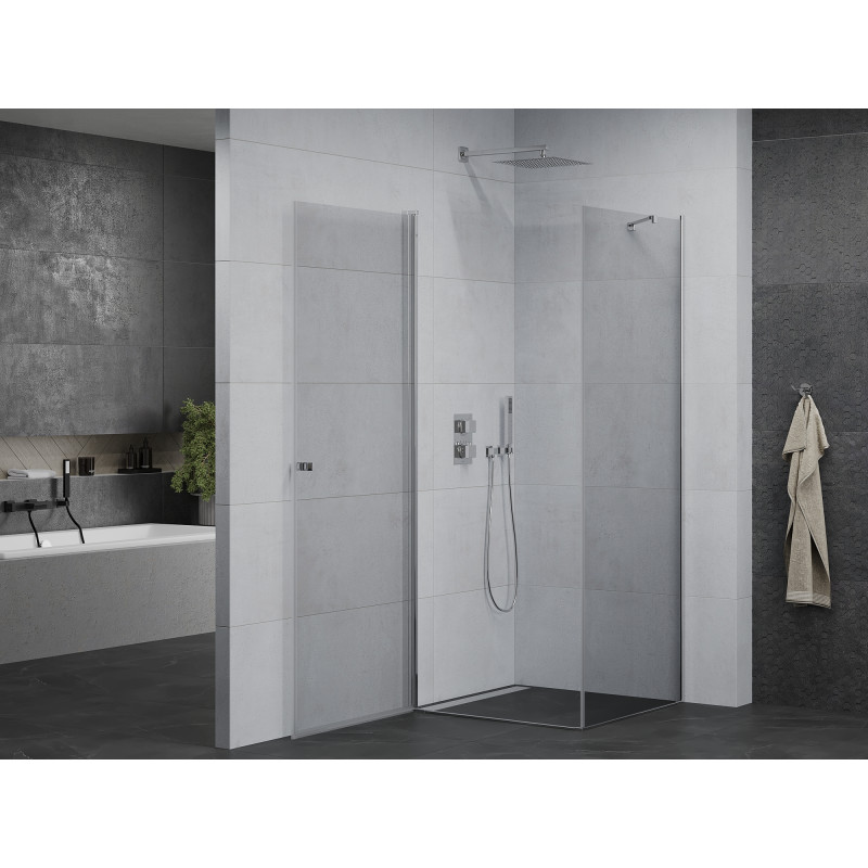 Mexen Pretoria разтваряща се душ кабина 80 x 80 см, прозрачна, хром - 852-080-080-01-00