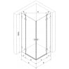 Mexen Lunar Duo душ кабина с врати 95 x 70 см, прозрачна, бяла - 834-095L-070P-20-00