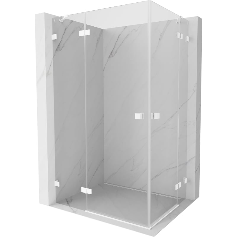 Mexen Lunar Duo душ кабина плъзгаща се 100 x 85 см, прозрачна, бяла - 834-100L-085P-20-00
