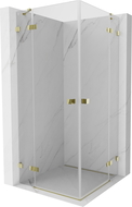 Mexen Lunar Duo душ кабина отваряема 85 x 85 см, прозрачна, златна - 834-085L-085P-50-00