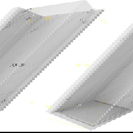 Душ кабина Mexen Lunar Duo с врати 100 x 85 см, прозрачна, златна - 834-100L-085P-50-00