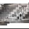 Mexen Lunar петстенна душ кабина с лява врата 90 x 90 см, прозрачна, матиран никел - 831-090L-090P-97-00-L